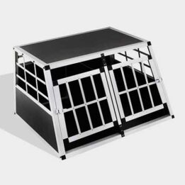 Aluminum Dog cage Small Double Door Dog cage 65a 89cm 06-0770 www.petclothesfactory.com