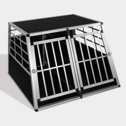 Aluminum Dog cage size 104cm Large Double Door Dog cage 65a 06-0775 www.petclothesfactory.com