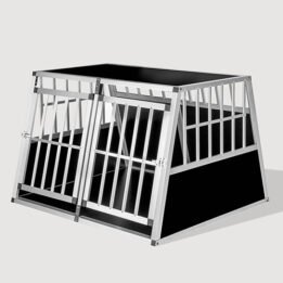 Aluminum Large Double Door Dog cage With Separate board 65a 104 06-0776 www.petclothesfactory.com