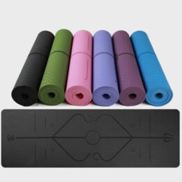 Eco-friendly Multifunction Beginner Yoga Mat With Body Line Thickened Widened Non-slip Custom TPE Yoga Mat www.petclothesfactory.com