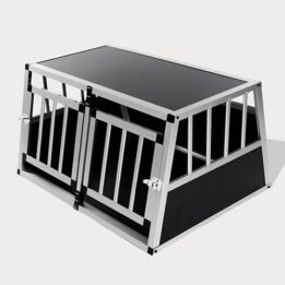 Small Double Door Dog Cage With Separate Board 65a 89cm 06-0771