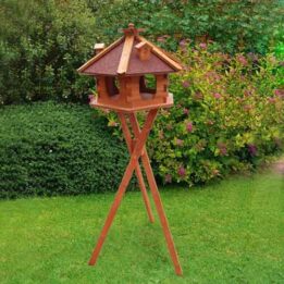 Fir bird feeder Roof Dia 48cm bird house height 33cm with solar and light 06-0977