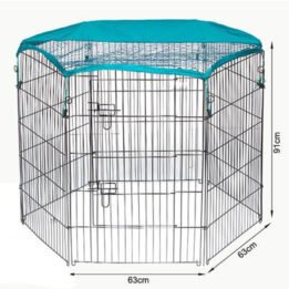 Outdoor Wire Pet Playpen with Waterproof Cloth Folable Metal Dog Playpen 63x 91cm 06-0116