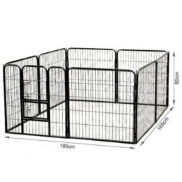 80cm Large Custom Pet Wire Playpen Outdoor Dog Kennel Metal Dog Fence 06-0125 www.petclothesfactory.com