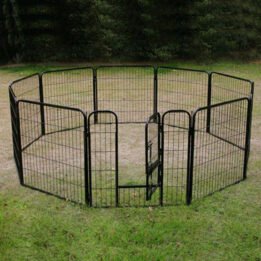 Square Tube Pet Fence 10 Panels Wire Dog Playpen Large Metal Foldable Dog Kennels Playpen 06-0126