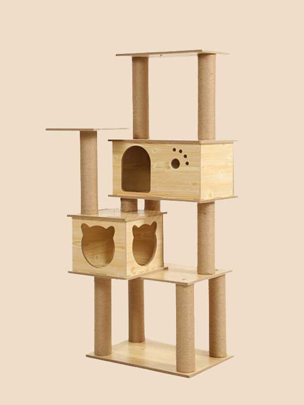 Novo produto por atacado de madeira maciça para gatos, árvore de estimação, estrutura de escalada para gatos 06-1153 www.petclothesfactory.com