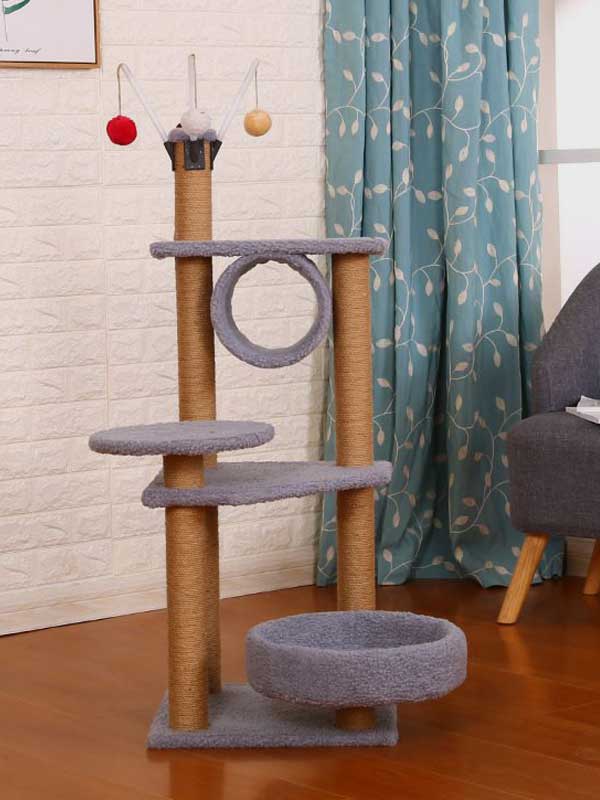 Fábrica OEM atacado estrutura de escalada para gatos Plataforma de brinquedos para animais de estimação com árvores para gatos 06-1175 www.petclothesfactory.com