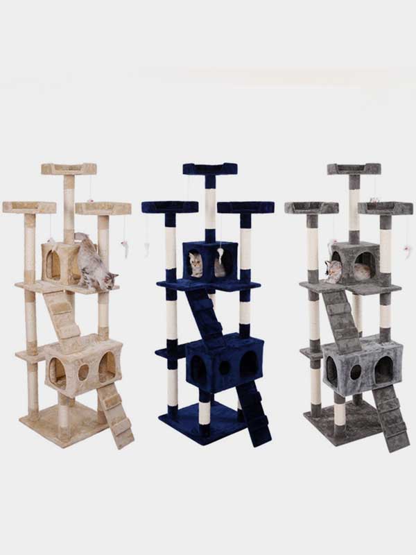 Fábrica de árvore de gato de madeira $ 23,28 Plataforma OEM Coluna de sisal Estrutura de escalada para gato 06-1171 www.petclothesfactory.com