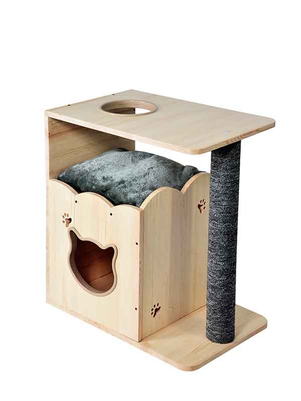 Wheasale Pine Wooden Cat Tree House 06-0188