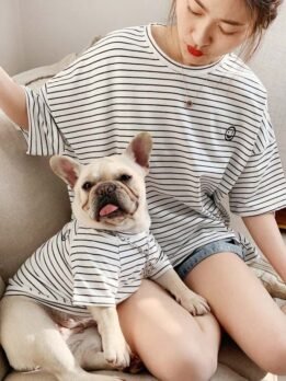 Wholesale Summer Cotton Comfortable Stripe Dog T Shirts 06-1129