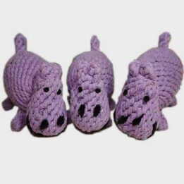 Dog Chew Toy Durable Bite Pet Hippopotamus Toy Double Knot Rope