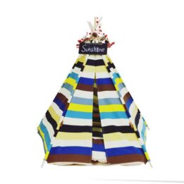 Dog Cat Teepee: Luxury Foldable Cotton Fabric Tent For Pets 06-0940