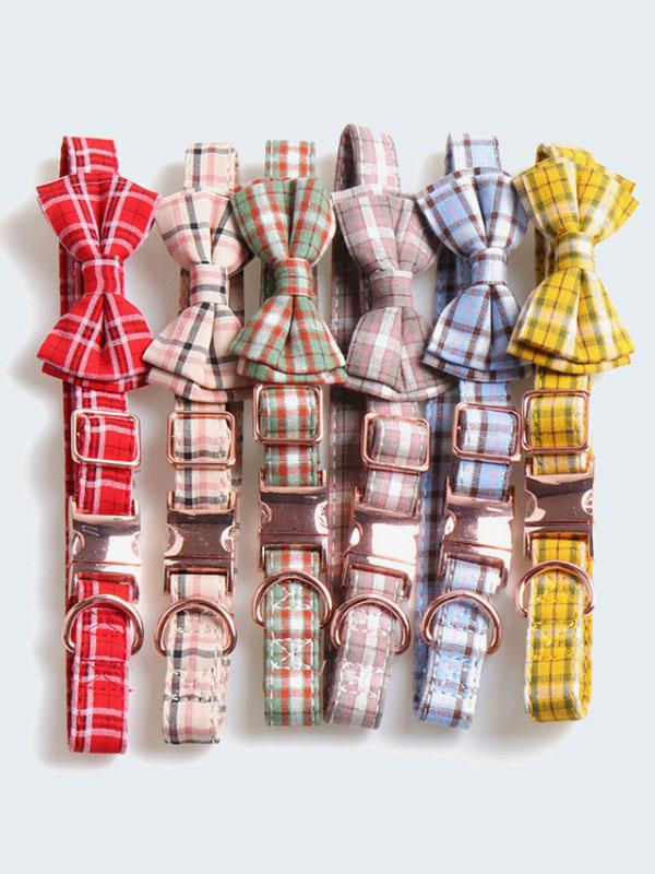 Wholesale Supply Pet Dog Collar Bowknot Adjustable Designer Dog Collar and Leash Set 06-0566