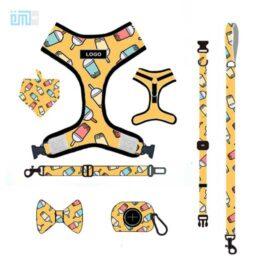 Pet harness factory new dog leash vest-style printed dog harness set small and medium-sized dog leash 109-0053