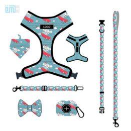 Pet harness factory new dog leash vest-style printed dog harness set small and medium-sized dog leash 109-0006