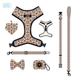 Pet harness factory new dog leash vest-style printed dog harness set small and medium-sized dog leash 109-0011