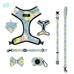 Pet harness factory new dog leash vest-style printed dog harness set small and medium-sized dog leash 109-0014