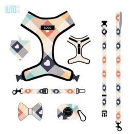 Pet harness factory new dog leash vest-style printed dog harness set small and medium-sized dog leash 109-0015