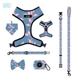 Pet harness factory new dog leash vest-style printed dog harness set small and medium-sized dog leash 109-0019