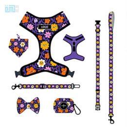 Pet harness factory new dog leash vest-style printed dog harness set small and medium-sized dog leash 109-0021