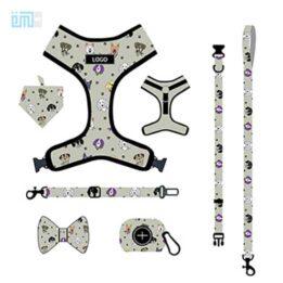 Pet harness factory new dog leash vest-style printed dog harness set small and medium-sized dog leash 109-0022