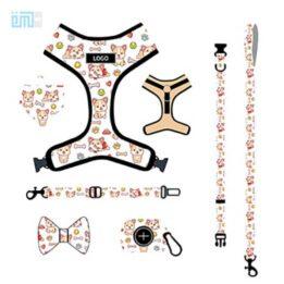 Pet harness factory new dog leash vest-style printed dog harness set small and medium-sized dog leash 109-0023