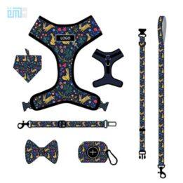Pet harness factory new dog leash vest-style printed dog harness set small and medium-sized dog leash 109-0027