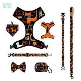 Pet harness factory new dog leash vest-style printed dog harness set small and medium-sized dog leash 109-0034