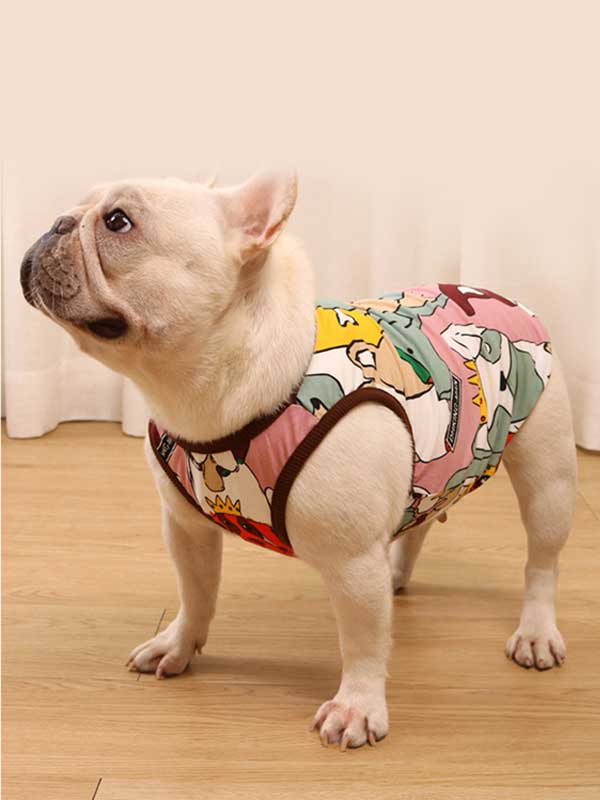 GMTPET французский весенне-летний тонкий жилет для собак, хлопковый жилет с рисунком толстой собаки, бульдога, мопса, 107-222038 www.petclothesfactory.com