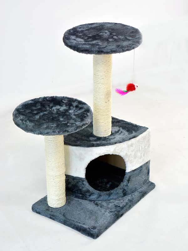 Árbol de gatito de juguete de ratón de plataforma de habitación de gato de escalada de gato de dos colores 06-0009 www.petclothesfactory.com