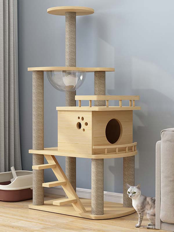 atacado-pinheiro-madeira maciça-placa multicamadas-cat-tree-cat-tower-cat-escalada-frame-105-221 www.petclothesfactory.com