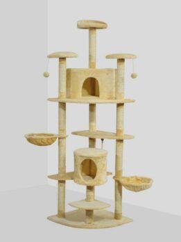 Factory Direct Combination Double Nest Jumping Platform Large Cat Climbing Frame Plush Cloth Sisal Cat Villa 105-33059