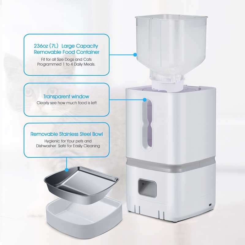 Wholeasle Amazon food feeder double meal feeder pet smart feeder