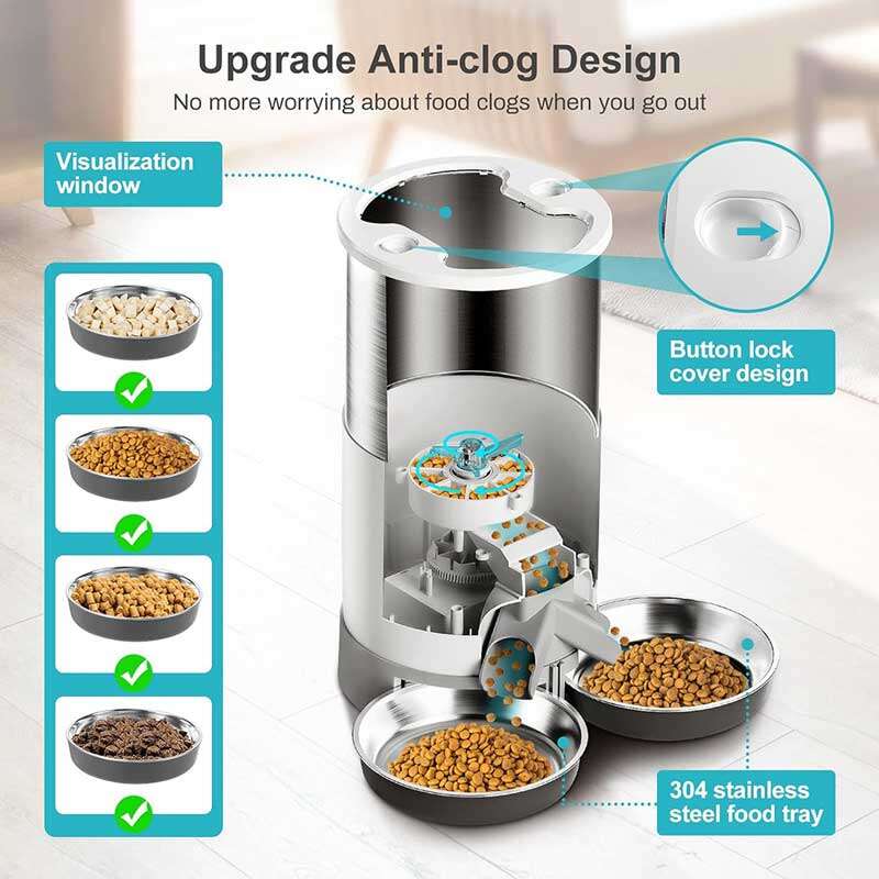 Wholeasle Amazon food feeder double meal feeder pet smart feeder