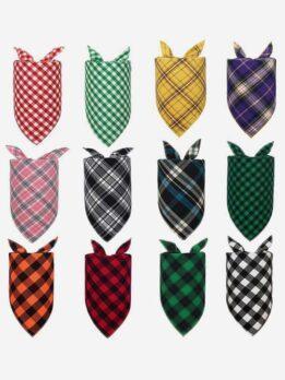 Cotton pet drool napkin triangle napkin bib fashion plaid dog triangle napkin cat and dog triangle napkin drool napkin 118-37004
