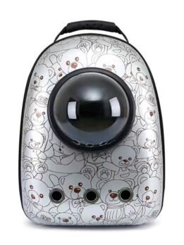 Silver Bear Upgraded Side-Opening Pet Cat Backpack 103-45024 www.petclothesfactory.com