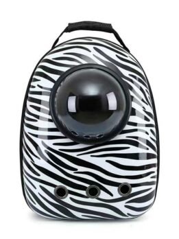 Zebra pattern upgraded side opening pet cat backpack 103-45025 www.petclothesfactory.com