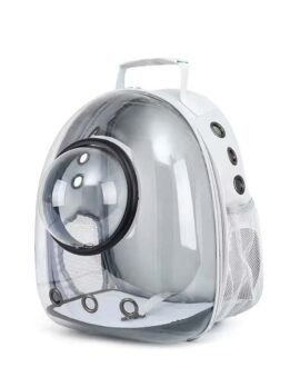 Transparent gray pet cat backpack with hood 103-45030
