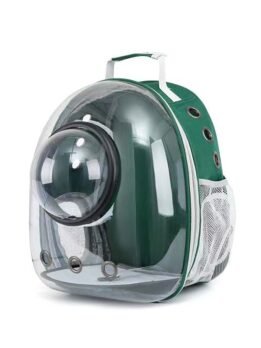 Transparent green pet cat backpack with hood 103-45035