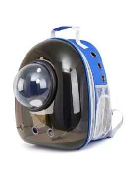 Tan hooded blue pet cat backpack 103-45040