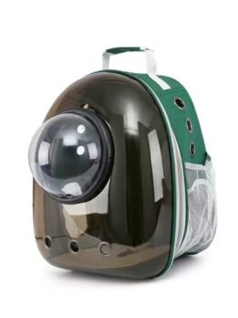 Brown hooded green pet cat backpack 103-45042