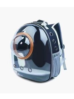 Transparent gold circle black pet cat backpack 103-45043