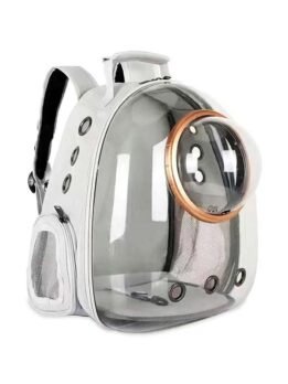 Transparent gold circle gray pet cat backpack 103-45044