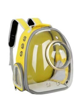Transparent gold circle yellow pet cat backpack 103-45045