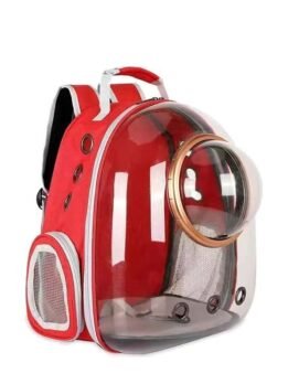 Transparent gold circle red pet cat backpack 103-45048