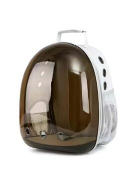 Side opening brown transparent gray pet cat backpack 103-45061