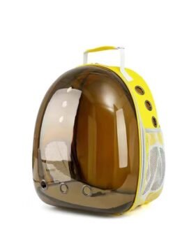 Side opening brown transparent yellow pet cat backpack 103-45063