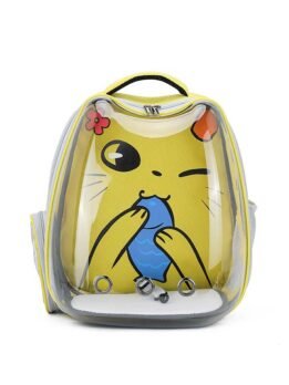 Yellow Transparent Breathable Cat Backpack Pet Bag 103-45078 www.petclothesfactory.com