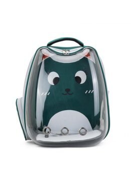 Green transparent breathable cat backpack backpack pet bag 103-45080 www.petclothesfactory.com