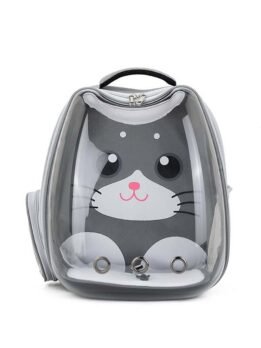 Gray Transparent Breathable Cat Backpack Pet Bag 103-45082 www.petclothesfactory.com
